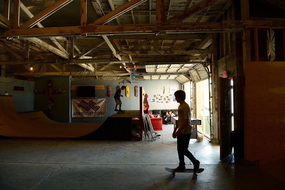 Skateboarders enjoy an open skate session at Serious JuJu at 707 W. Center St. in Kalispell on Friday, May 4. (Casey Kreider/Daily Inter Lake)