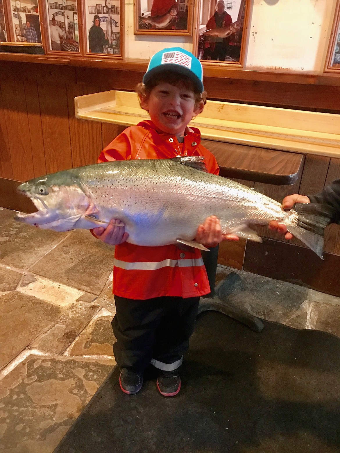 (Photo courtesy LAKE PEND OREILLE IDAHO CLUB)
Owen Petersen display a large rainbow trout caught during this spring&#146;s Lake Pend Oreille Idaho Club Derby.