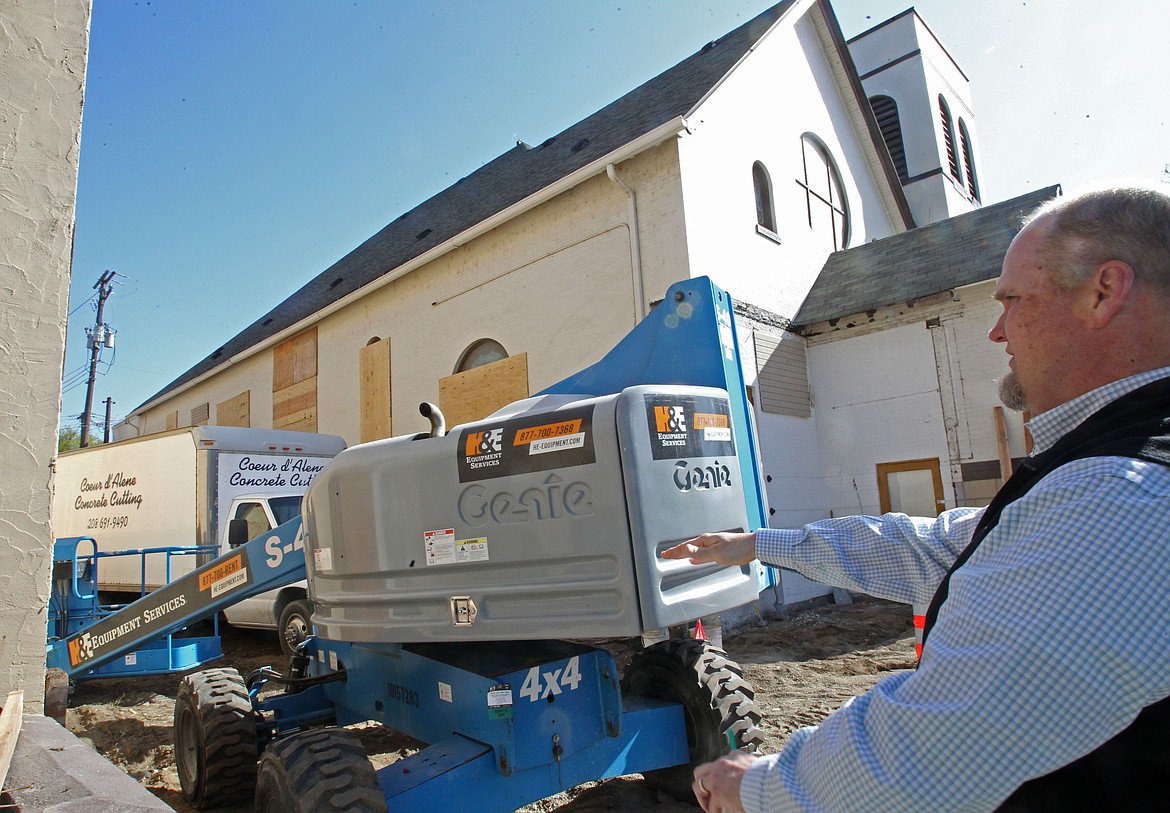 Pastor Craig Sumey discusses the updates happening during the remodel and expansion of First Presbyterian Church at 521 Lakeside Ave. in Coeur d'Alene in this April 25 photo. (DEVIN WEEKS/Press)