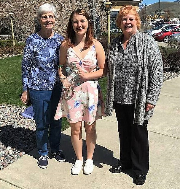 Kaitlin Jackson holds her Youth Achievement of the Year Award presented to her at the Prevent Child Abuse and Neglect Conference in Missoula on April 23. She is pictured with her grandmothers, Ardy Jackson (left) and Donna Simons (right). &#147;I don&#146;t know where I would be without them,&#148; she said. (Photo courtesy of Kaitlin Jackson)