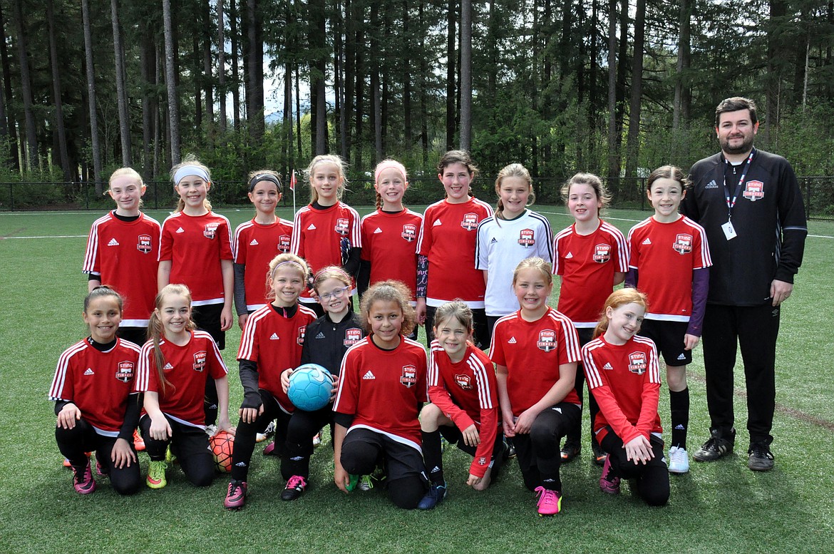 Courtesy photo
The Sting Timbers FC Girls 08 soccer team, traveled to Seattle to play in its first away tournament, the Washington Cup. In the front row from left are Savannah Rojo, Sloan Waddell, Ella Pearson, Ashley Breisacher, Allie Carrico, Savannah Spencer, Anna Ploof and Teagan Slusher; and back row from left, Cameron Fischer, Izabella Entzi, Isabella Grimmett, Libby Montgomery, Nora Ryan, Hannah Schafer, Kamryn Kirk, Macy Walters, Ellie Moss and coach Tony Grimmett.