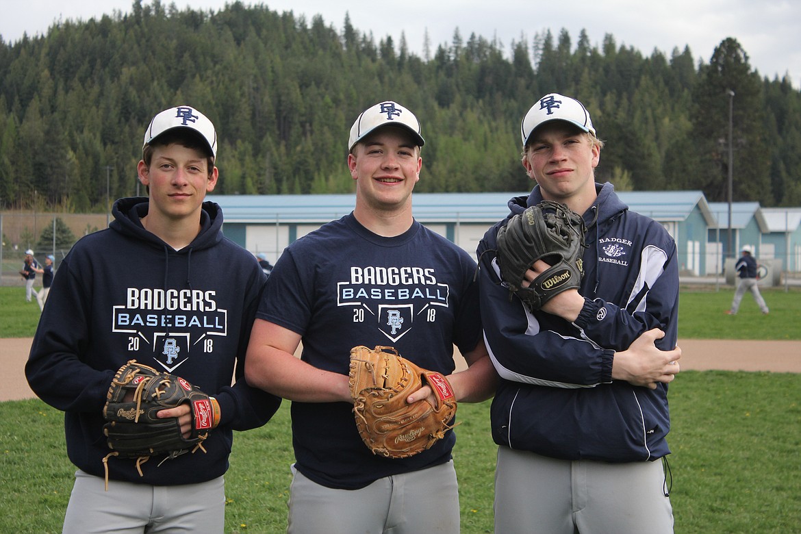 Photo by TANNA YEOUMANS
Ty, Brady and Seth Bateman went double or nothing (well, actually double or home run) during the Badgers&#146; recent win over Kellogg.

As coach Tom Turpin noted, Brady Bateman, Seth Bateman and Ty Bateman went a combined 6-for-9 at the plate, accounting for 5 doubles and a 2-run home run from Brady Bateman. The trio totaled 6 RBI as Bonners Ferry topped the Kellogg Wildcats 11&#8211;1 in a five-inning game. Shayne Walker also had a great day, going 3-for-4 with 4 RBI in an offensive display for the Badgers.