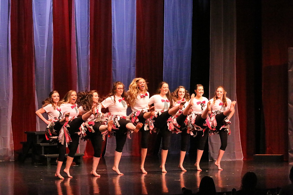 Photo by MANDI BATEMAN
All the DYW contestants performing a circus themed dance.