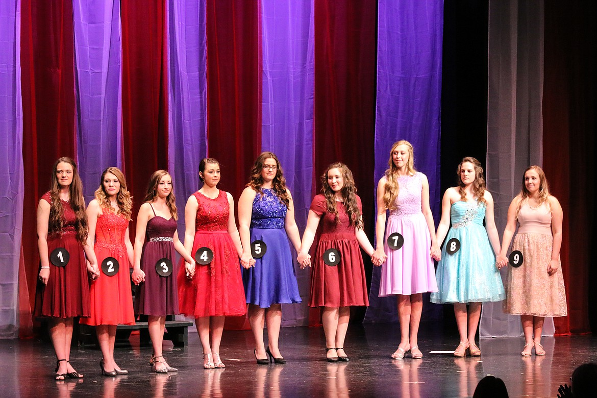 Photo by MANDI BATEMAN
From left to right: Emily Blackmore, Shawna Siver, Lindsey Christopherson, Jazmyne Lederhos, Rachael Robinson, Hannah Beazer, Jerzie Pluid, Stormy Fahey, and Ashley Guttin.