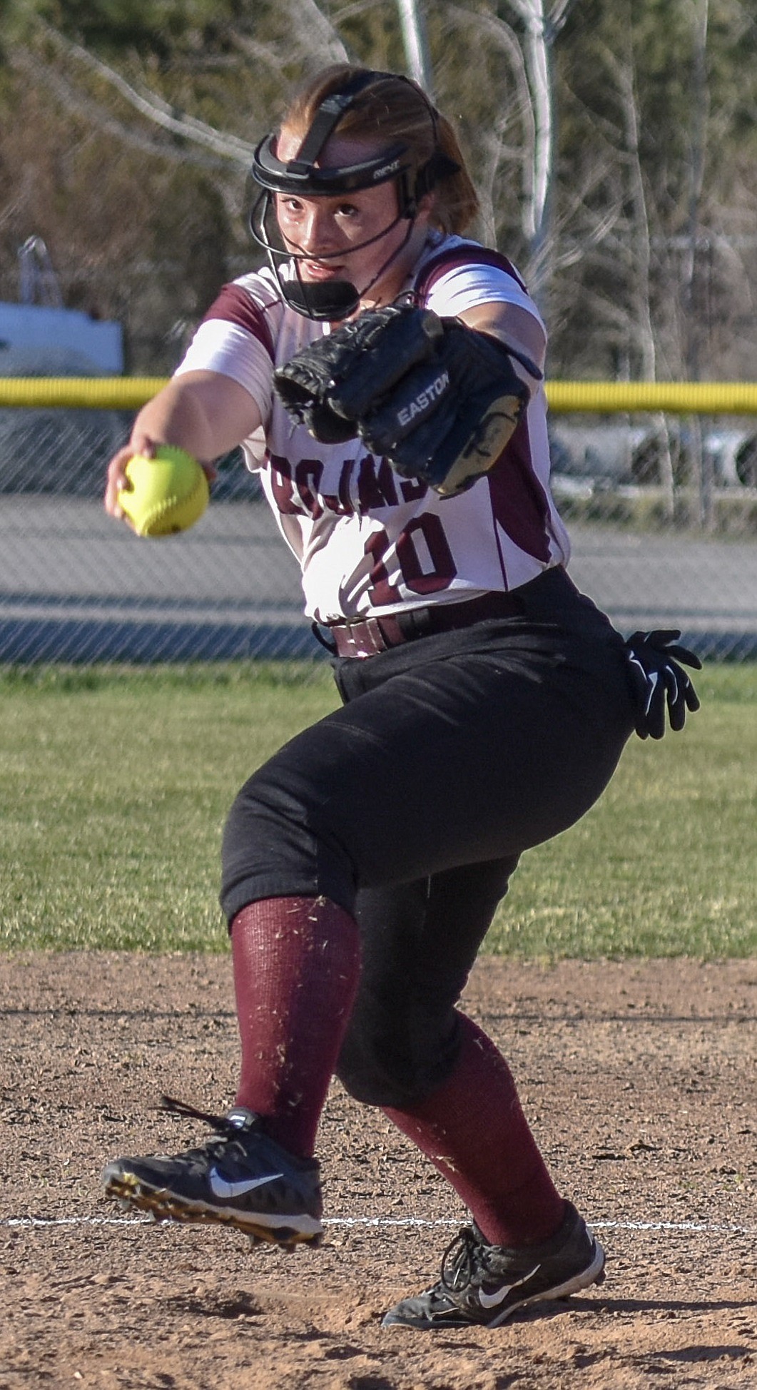 Mazzy Hermes pitches during Troy&#146;s 16-13 win over Thompson Falls on Thursday.