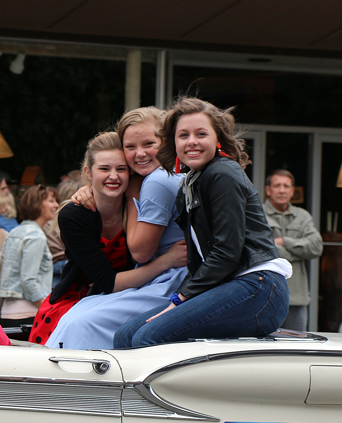 (Photo by CAROLINE LOBSINGER)
Sandpoint&#146;s Distinguished Young Woman Hope Ambridge and her court take part in the Lost in the &#145;50s parade.