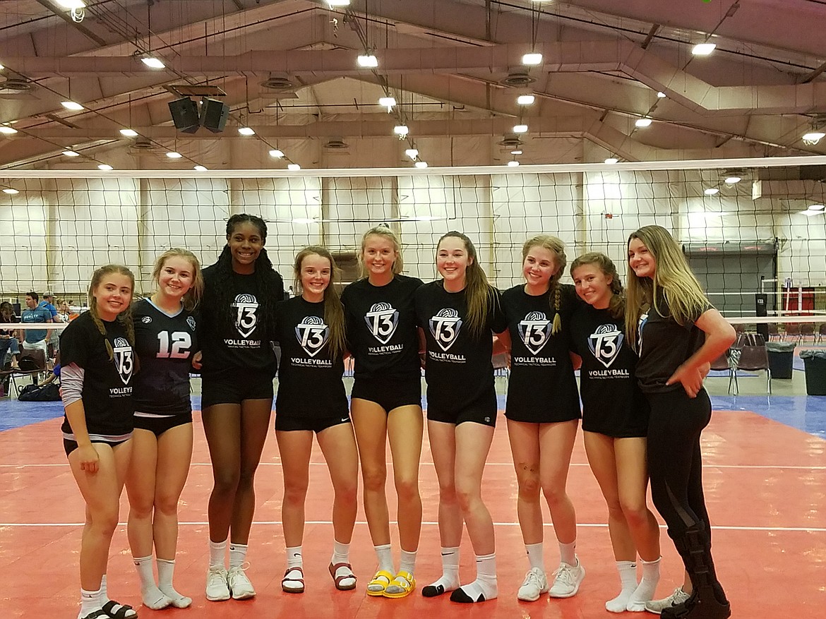 Courtesy photo
The T3 15 SMACK volleyball team took second place at the Big Sky Volleyfest in Billings, Mont., May 5-6. From left are Maggie Bloom, Courtney Garwood, Tanai Jenkins, Jaya Miller, Brenna Hawkins, Hannah Rowan, Paige Dreschel, Sarah Wilkey and Lauren Fuller. Not pictued is coach Brian Hosfeld.