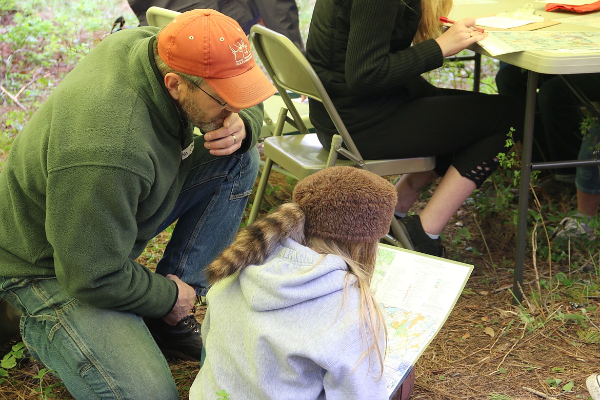 (Photo by MARY MALONE)
A youngster works on map identification in the novice division of the Idaho State Forestry Contest on Thursday.