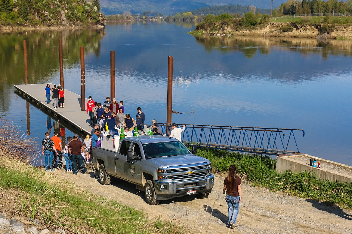 Photo by MANDI BATEMAN
The boat launch and dock was filled by an ever changing crowd of people wanting to take part in the annual sturgeon release.