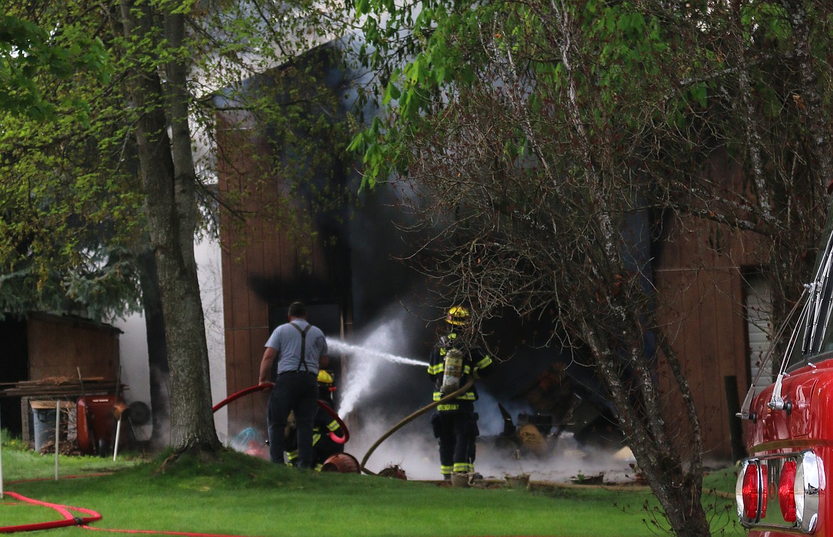 Photo by MANDI BATEMAN
The Bonners Ferry Fire Department had the fire under control in less than 30 minutes.