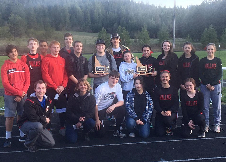 Courtesy photos
The Wallace track team shows off their league championship trophies following their meet in Kootenai last week.