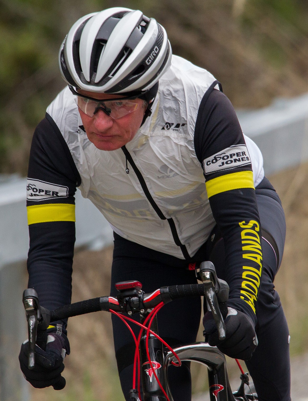 A cyclist participating in the Scenic Tour of the Kootenai River speeds down Pipe Creek Road near Forest Road 6783 Saturday, May 13, 2017. (John Blodgett/The Western News file photo)