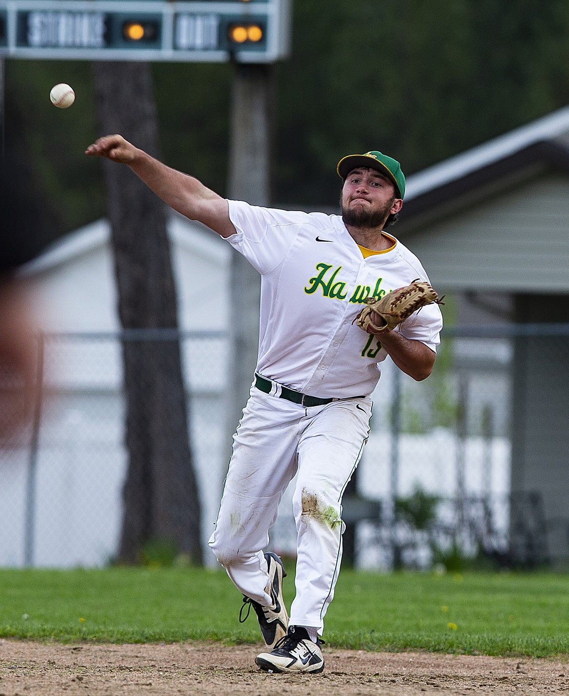 LOREN BENOIT/Press
Lakeland shortstop Dylan Bradbury throws to first base for the out against Sandpoint in Game 2 of the 4A Region 1 championship series on Wednesday at Gorton Field in Rathdrum.