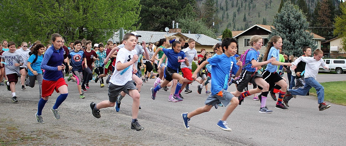 Grades 5 and 6 ran a 5K during the Mineral County Fun Run on May 9 starting from the Superior Elementary parking lot.