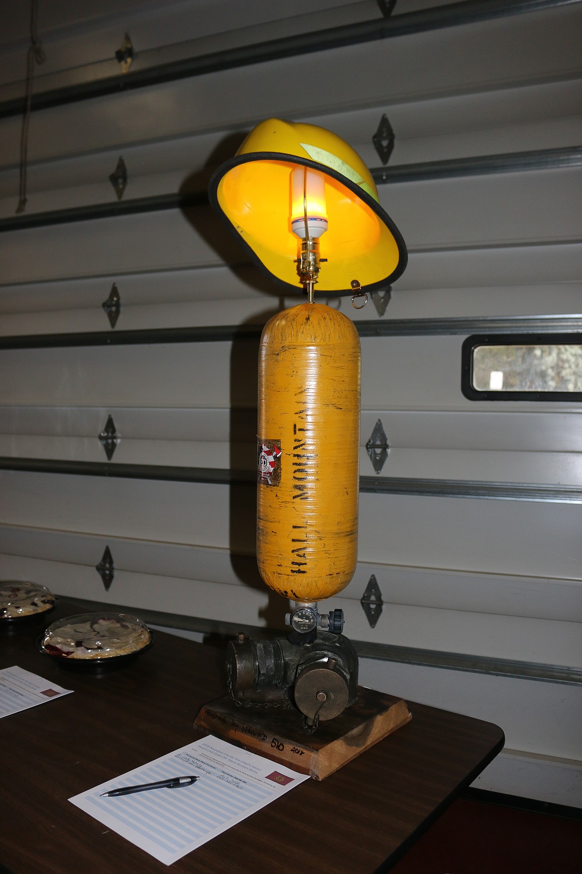 Photo by MANDI BATEMAN
This firefighter themed lamp was made and donated by Marty Steinhagen.