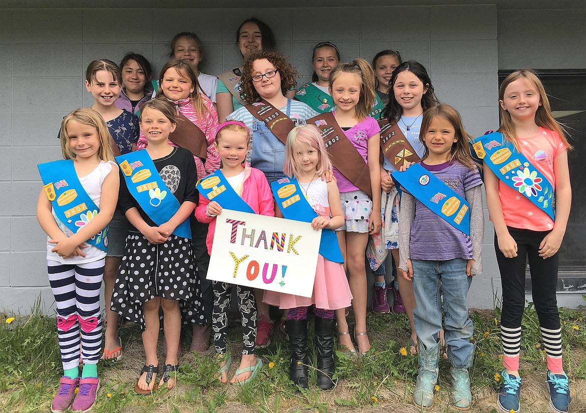 Superior Girls Scout Troop 3802 thank local community members for their support during their annual cookie sales. The troop sold over 2,700 boxes of cookies from February until April. (Photo courtesy of Superior Girl Scout Troop).