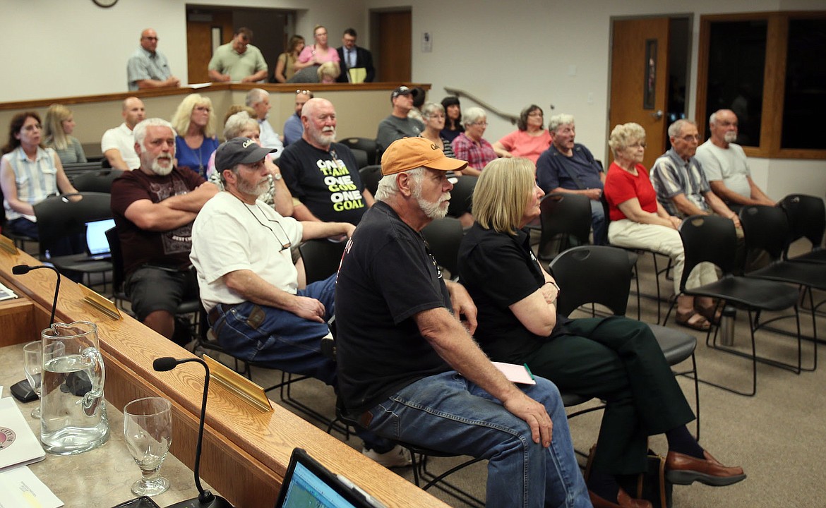 Dozens of local residents filled council chambers to hear the Hayden City Council consider a special use permit appeal Tuesday night. After four hours, council members voted 3-1 to deny the appeal. (JUDD WILSON/Press)