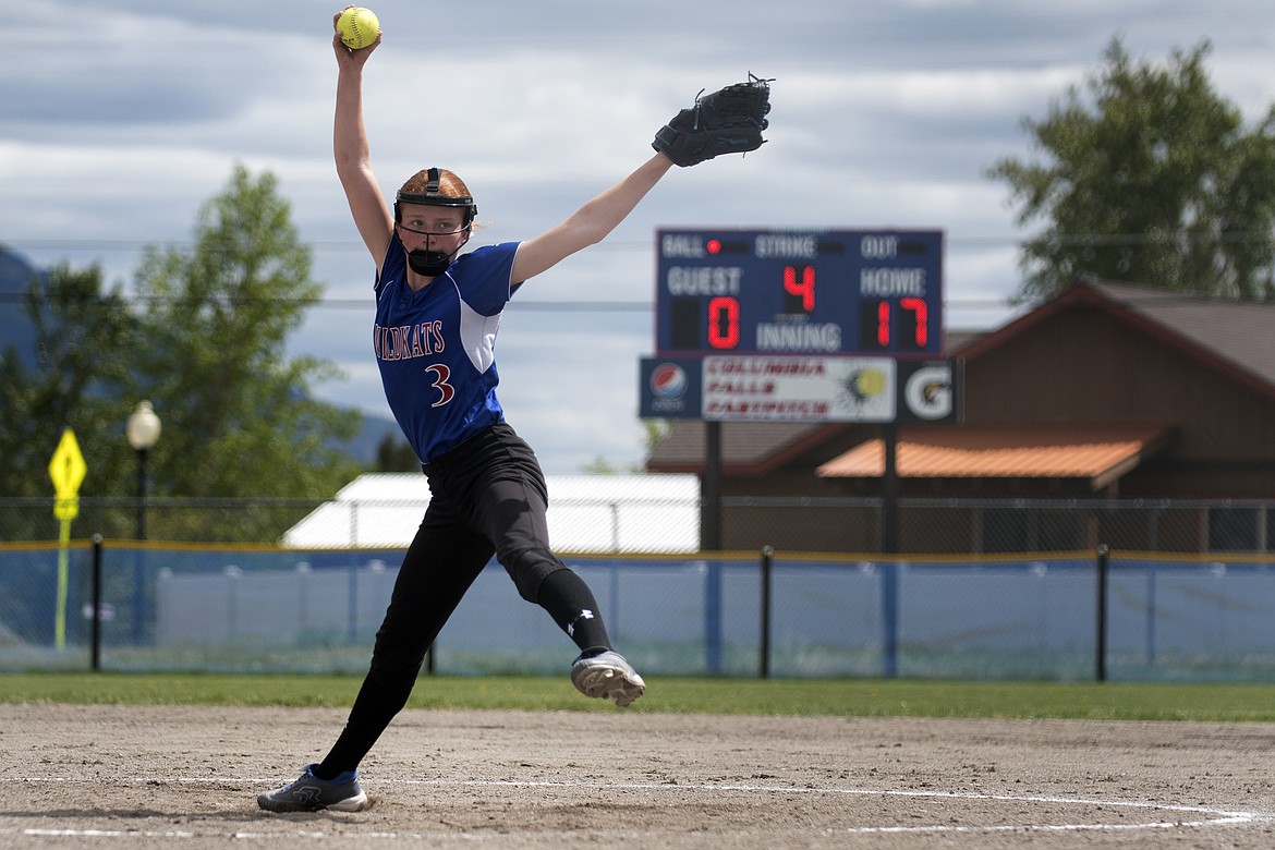 Abby Underdahl delivers a pitch in the fourth inning against Whitefish Saturday. (Jeremy Weber photo)