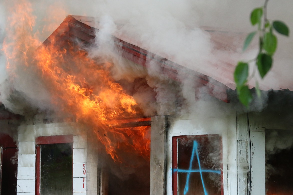 Photo by MANDI BATEMAN
After all the training revolutions were complete, the house was safely burned down.