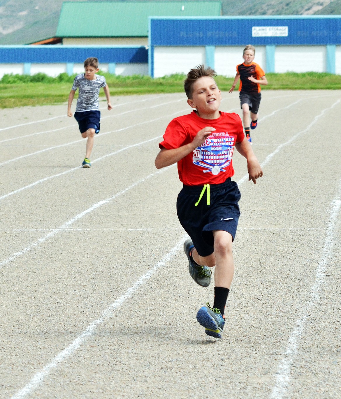 Gavin Schrenk pushes hard to the finish. (Erin Jusseaume photos/Clark Fork Valley Press)