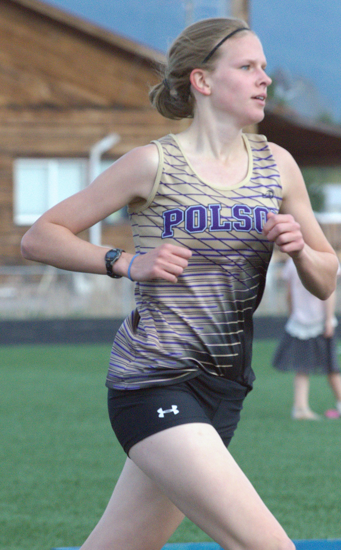 POLSON HIGH School runner Bea Frissell captured the state title in both the 1,600-meter run and the 3,200-meter run. (Jason Blasco/Lake County Leader)