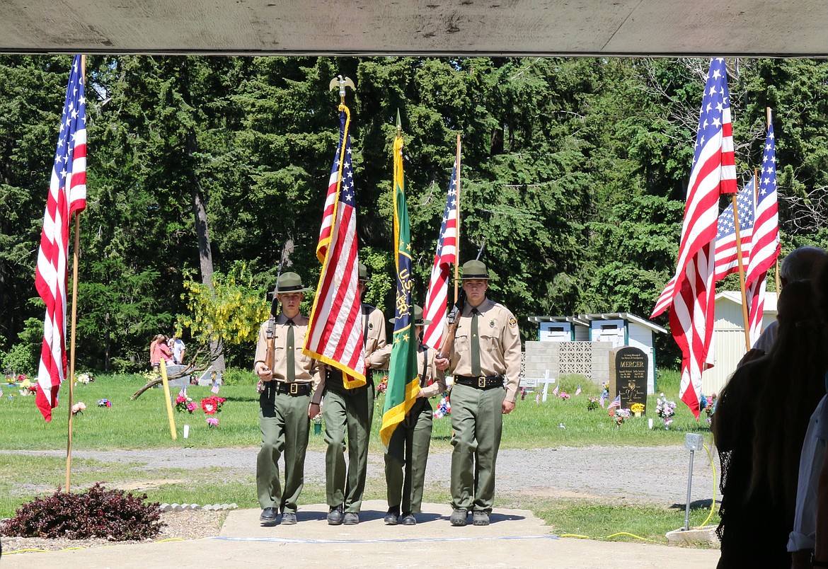 Photo by MANDI BATEMAN
Explorer Honor Guard during the Memorial Day ceremony.