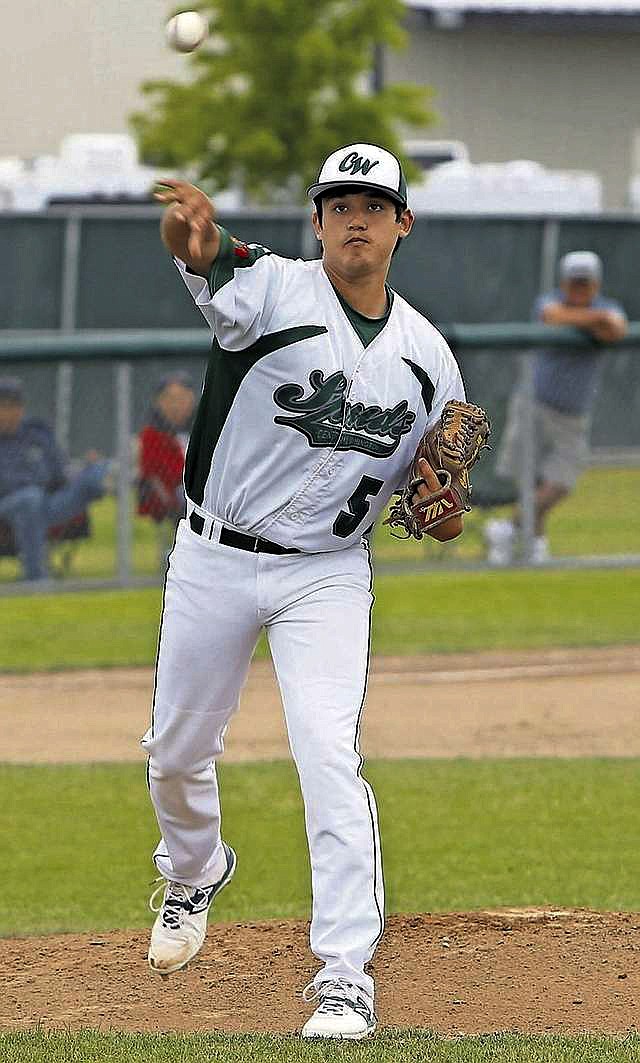 Conner Vanderwyest/Columbia Basin HeraldCentral Washington Spuds pitcher Cain Valdez did not play last summer for the AAA American Legion program. He is back this summer for one more run at the state championship with the Spuds.