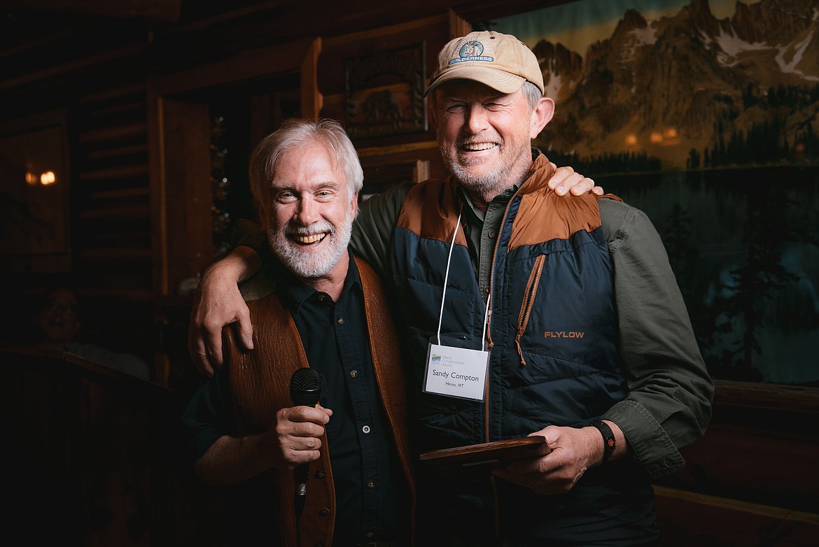 (Courtesy photo)
Rick Johnson, left, executive cirector of Idaho Conservation League with Sandy Compton, right, the winner of this year&#146;s Keith and Pat Axline Award for Environmental Activism.