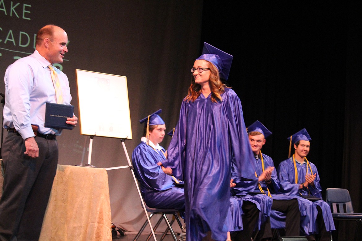 Cheryl Schweizer/Columbia Basin Herald
Annie Roemer was among the Moses Lake Christian Academy seniors receiving diplomas in graduation ceremonies Saturday.