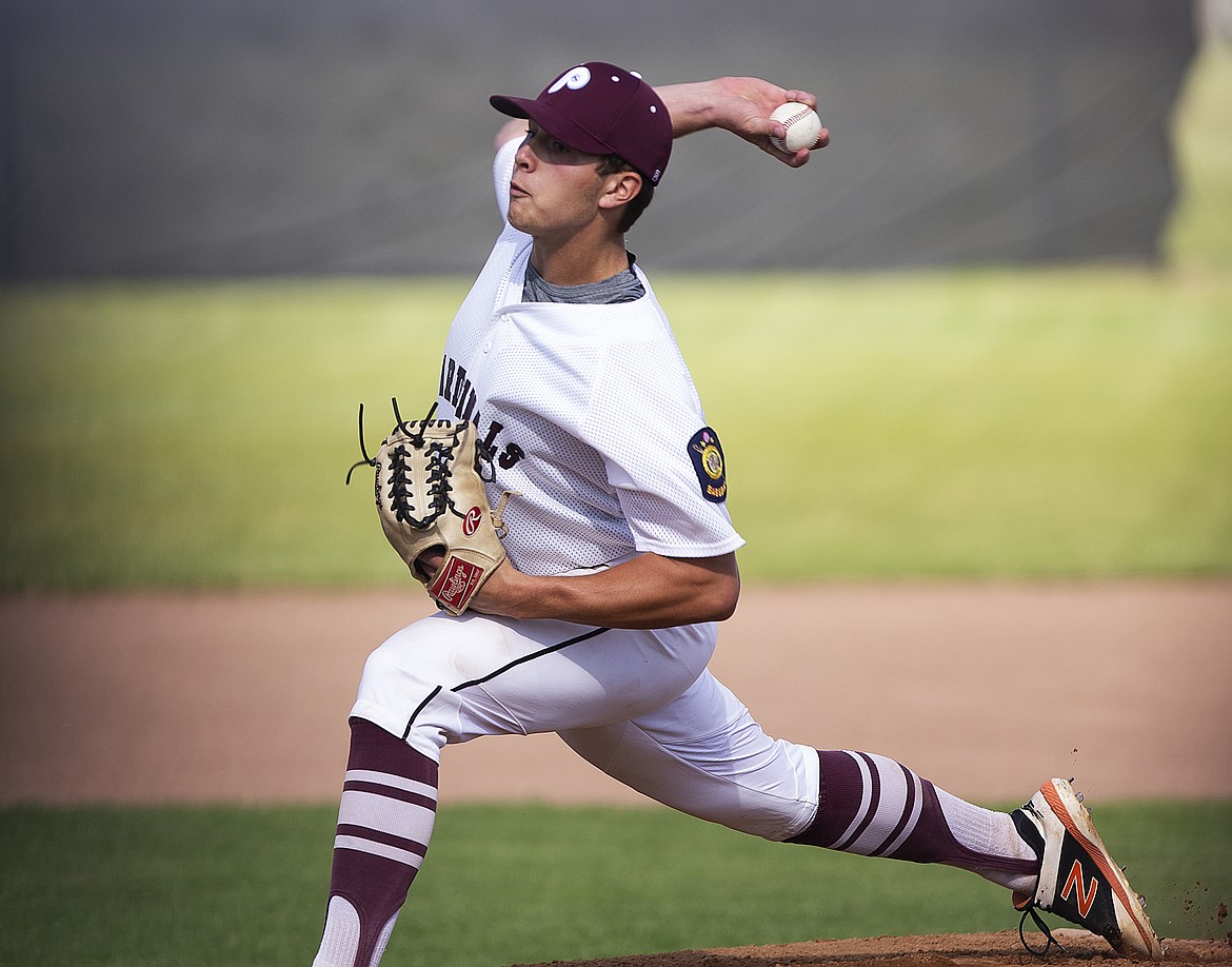 Prairie&#146;s Matt Fleming delivers a pitch in a game against The Coeur d&#146;Alene Lumberman Thursday afternoon at Post Falls High School. (LOREN BENOIT/Press)