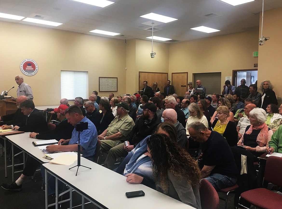 (LOREN BENOIT/Hagadone News Network)
Idaho residents pack into the Midtown Center Thursday evening to listen and give testimonies about the the proposed $5.3 billion cash sale of Avista to Toronto-based Hydro One.