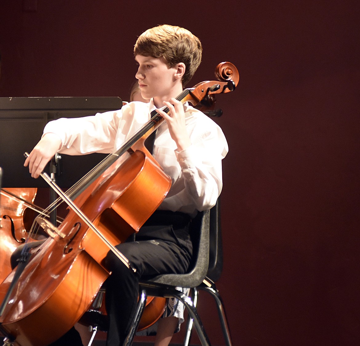 Sixth-grader Zachary Hill plays the cello.