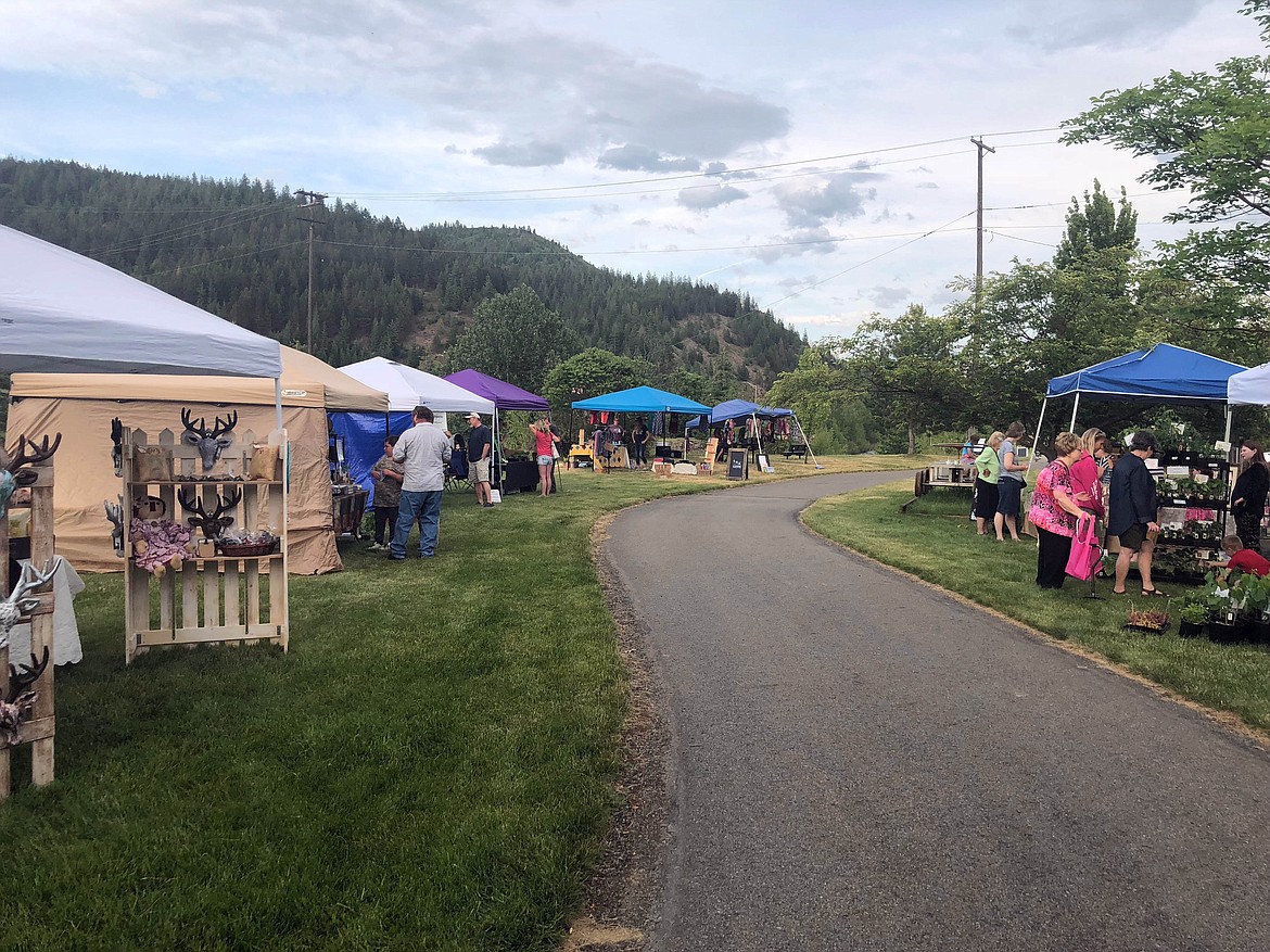 This is just a few of the vendors who lined the Trail of the Coeur d&#146;Alene&#146;s during the Silver Valley Farmers&#146; Market.