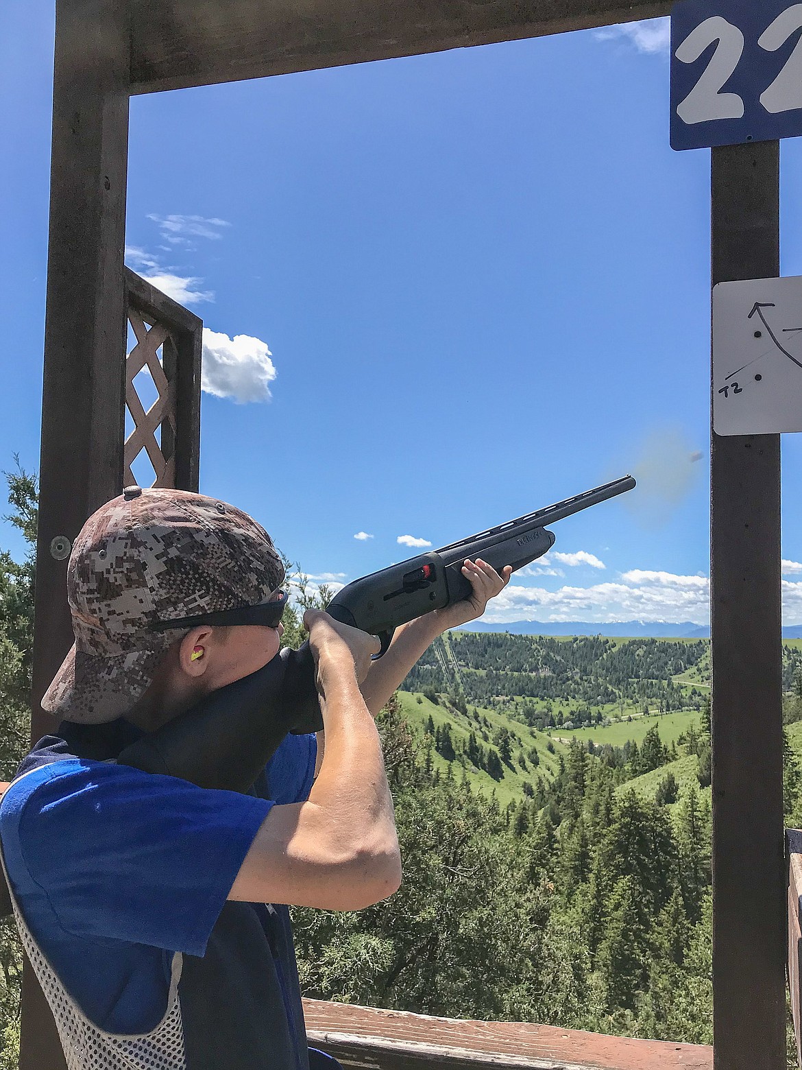Libby Rock Crushers member Chase Benner shoots sporting clays during the Scholastic Clay Target Program&#146;s Western Regionals. Benner emerged as the JV sporting clays champion. (Courtesy photo)