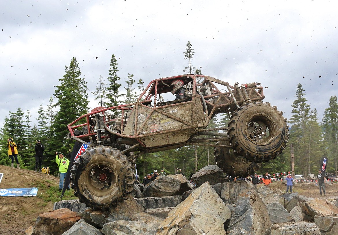 Photo by MANDI BATEMAN
Kelly Day flies over a rock pile that gave many drivers a problem.