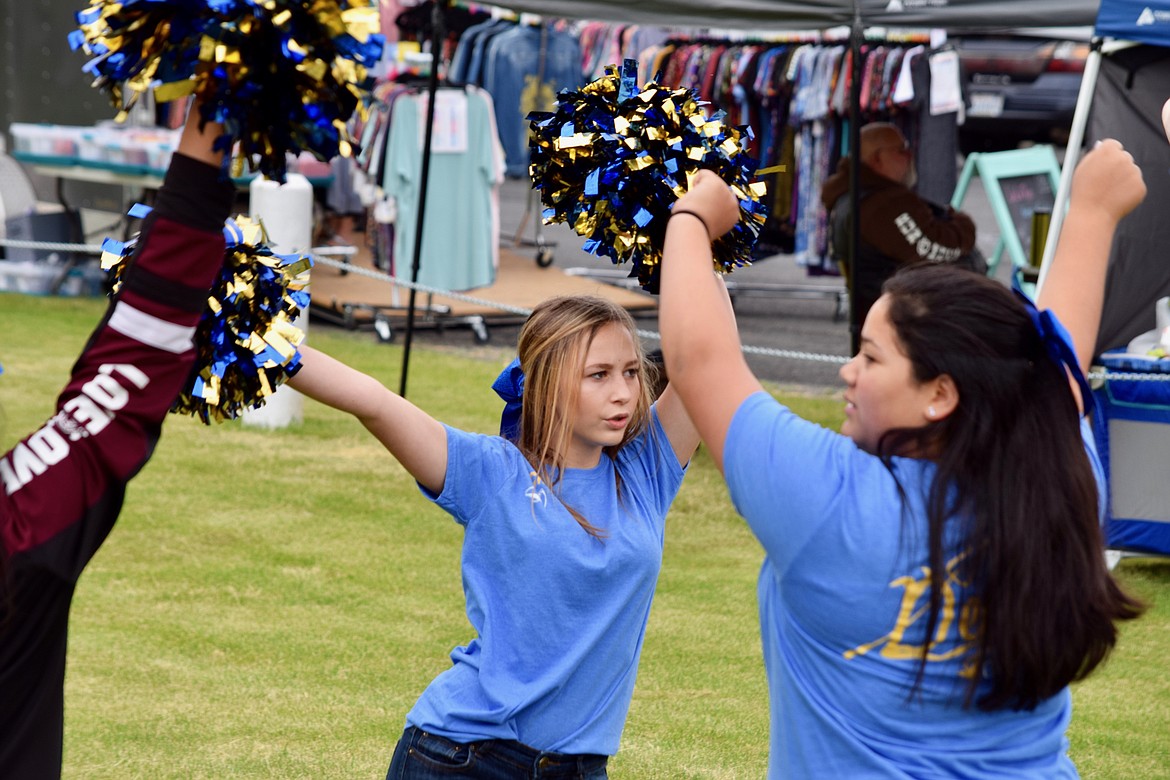 Charles H. Featherstone/Columbia Basin Herald
Wilson Creek cheerleaders practice a routine at the Little Big Show on Saturday morning.