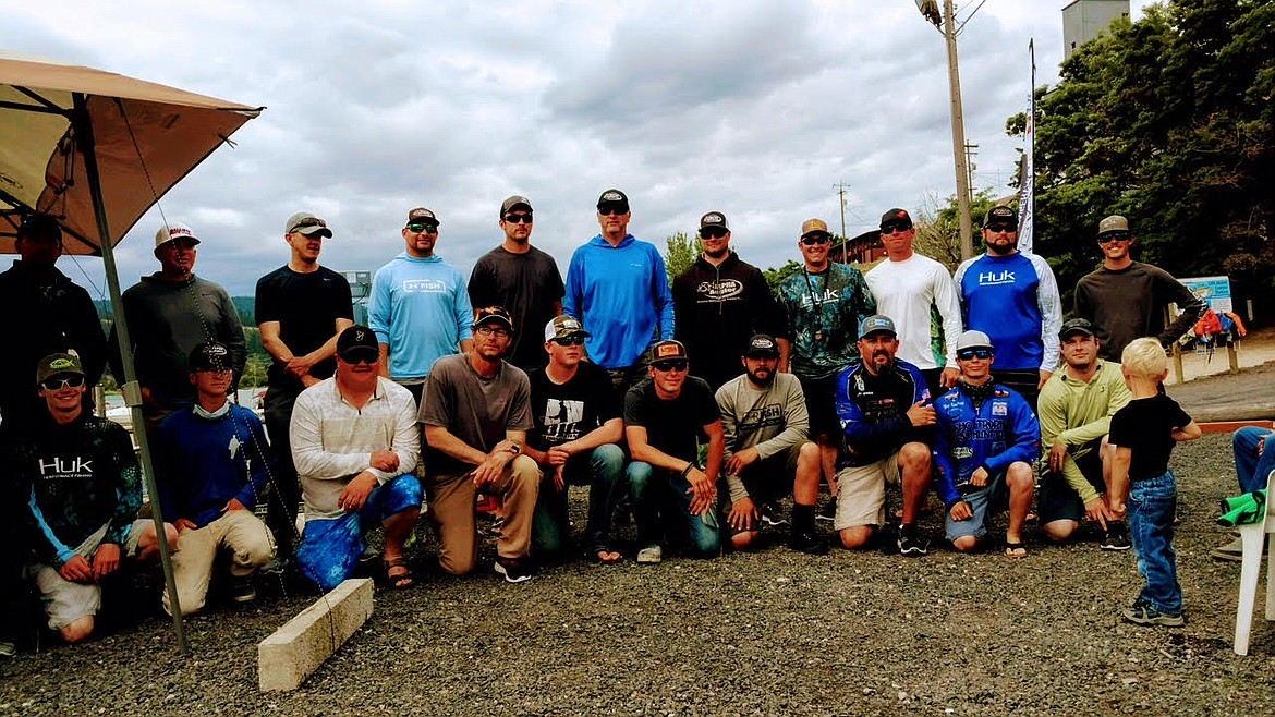 Courtesy photo
The top 10 boaters (standing not in order) are Harrison Bertsch, Keegan Graves, Taylor Smith, Taylor Hulstrom, Jason Hickey, Jake Boomer, Nathan Tumelson, Zach Barnes, Josh Ragan and Gabe Litteral. The top 10 co-anglers (kneeling not in order) are Lane Robinson, Jakobe Akins, Tanner Mort, Robert Yellend, Clay Williams, Ryan Gutierrez, Matt Antonich, Jessey Boggs, Jess Pottenger and Anthony Ocamica.