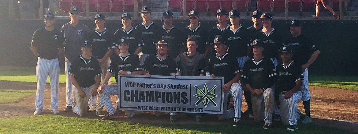 Courtesy photo
A new travel team from North Idaho, the 19-and-under North Idaho Black Sox, competed in the West Coast Premier Father&#146;s Day Slugfest and brought home their first championship of the season. The Black Sox placed third in their two previous tournaments, one in Seattle and the other in Spokane. In the front row from left are Quinton Bunch, Justin Bates, Cam Maciel, Zach Sensel, Riley Alley, Elliot Marks and Eli Gondo; and back row from left, assistant coach Mitch Darlington, assistant coach Reign Letkeman, Glenn Gosse, Benji White, Devon Fry, Devon Johnson, Brennen Schuelke, Jared Hall, Tanner Mueller, head coach Pat Capone, Will Parr and assistant coach Biff Crisswell.