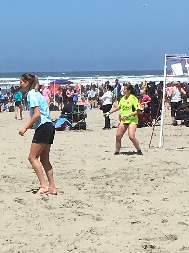 Courtesy photo
The North Idaho Inferno 00 girls soccer team finished second in the Surf division, bracket A, at the Soccer in the Sand 5v5 beach soccer tournament June 15-17 in Seaside, Ore. Pictured above is Inferno player Lauryn Keith defending the goal box with teammate Karelyn Jesienouski in front.