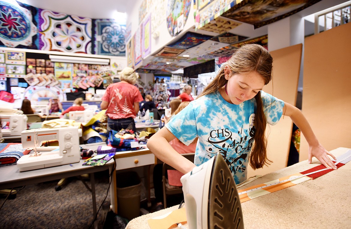 Layla Baracker takes part a quilting camp organized by the Flathead Quilters&#146; Guild on June 21. The five-day camp has been going on for almost 20 years. (Brenda Ahearn/Daily Inter Lake)