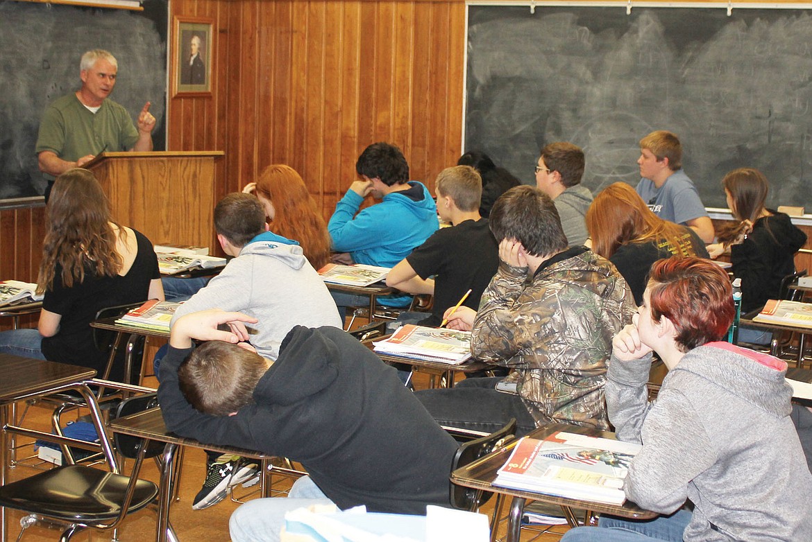 Jeff Gruber teaches history at Libby High School earlier this year. He retired at the end of the school year, partly to focus on writing Libby&#146;s history. (Courtesy photo)