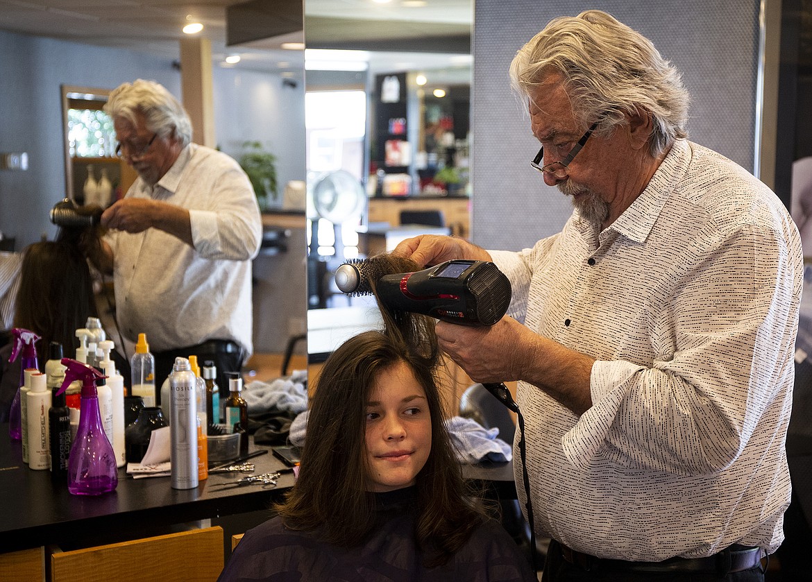 LOREN BENOIT/Press
Jane Robinson, 12, seen here, and her sister, Alyssa, are the fourth generation of customers to have their hair done by Steve LaTourrette. Their grandmother, Edith Holecek, went to him beginning in 1968.