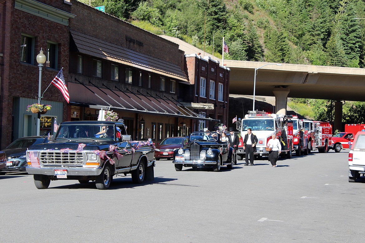 Part of the annual Idaho Statehood Day Parade turns down Cedar Street in Wallace last year.