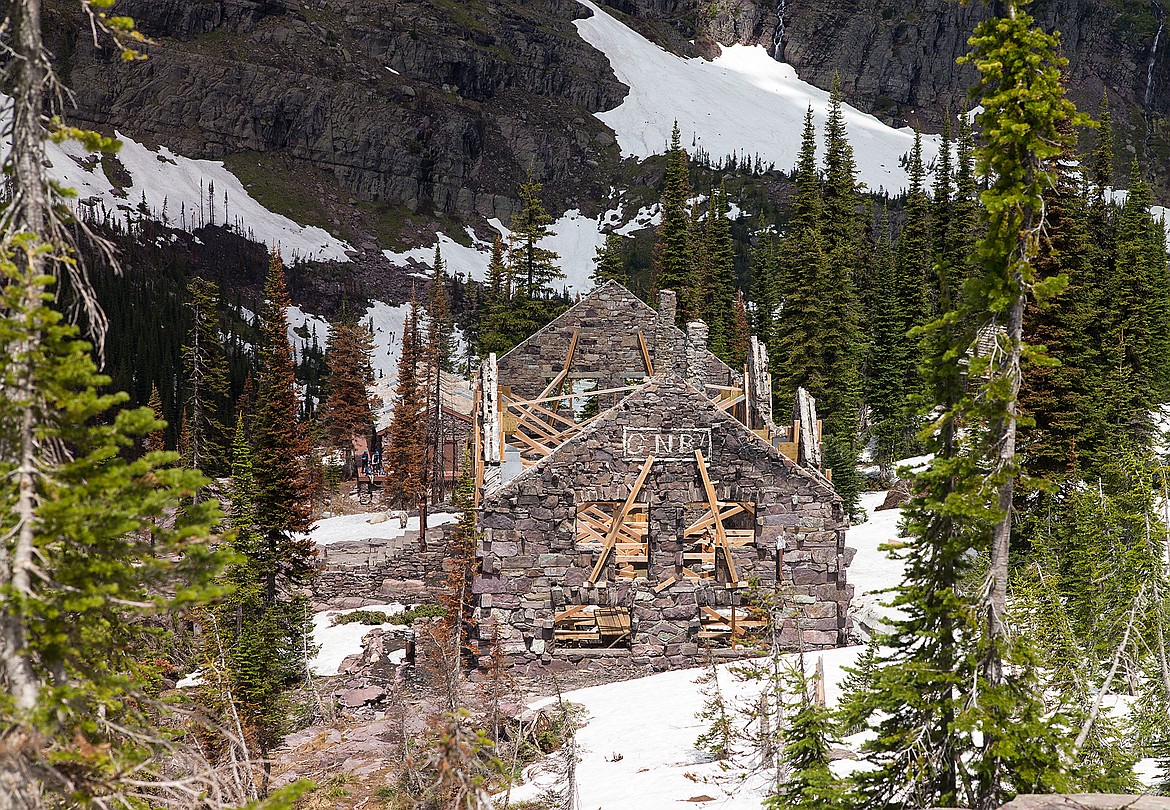 The remains of the Sperry Chalet.