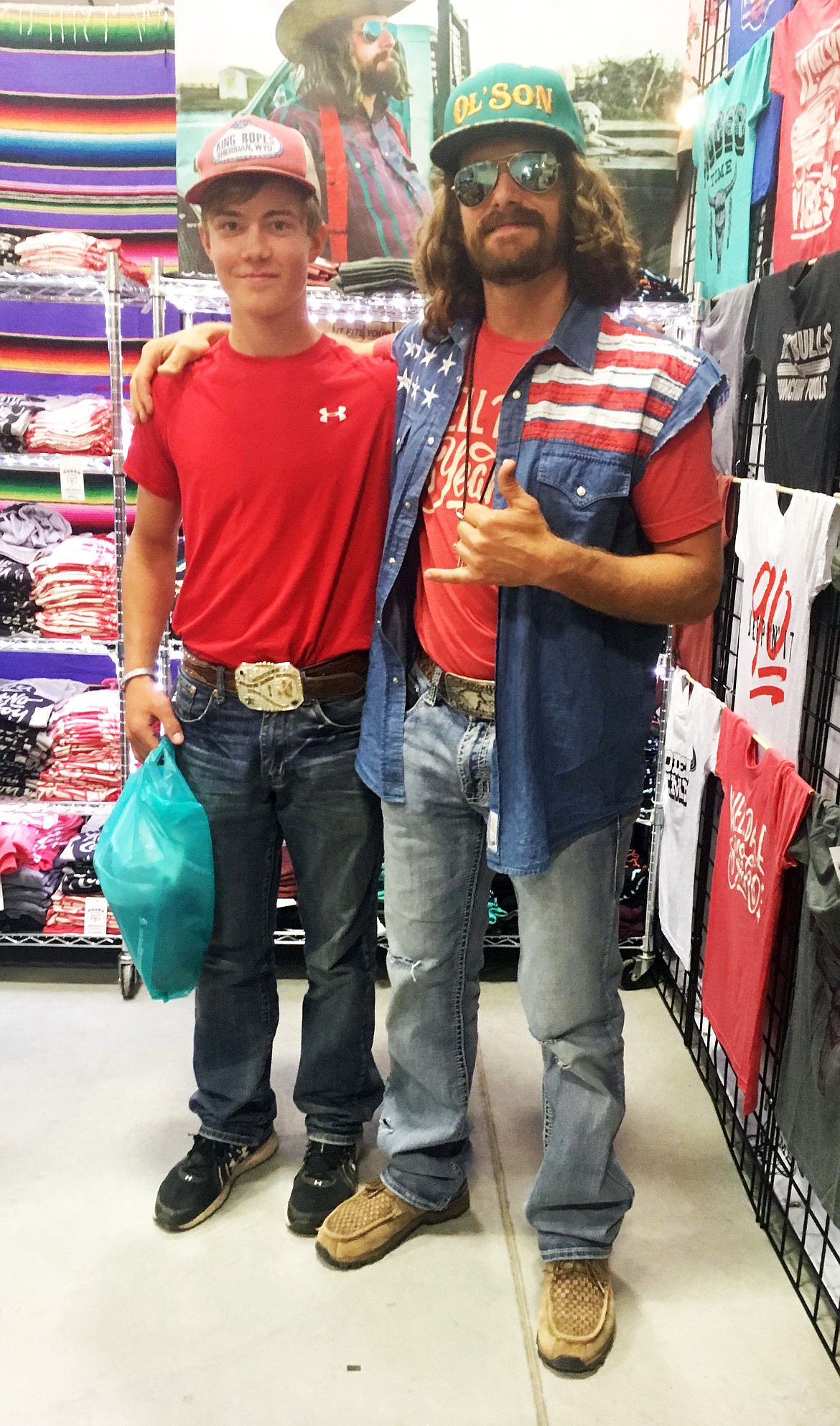 Jack McAllister took the opportunity to grab a photo with Dale Brisby as he prepared to kick off his finals week in South Dakota. (Photo provided)