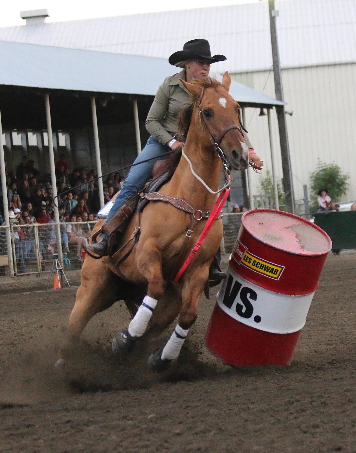 Photo by MANDI BATEMAN
Whitney Lavalley on her trusty steed Tex came home with a second place finish with the time of 15.633.