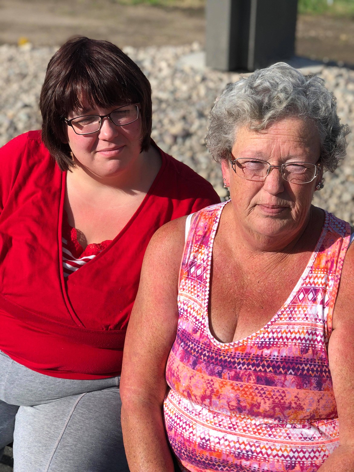 Kathrine Hannus (left) and mom Patty Dalling both travelled down from Hot Springs (Erin Jusseaume/ Clark Fork Valley Press)