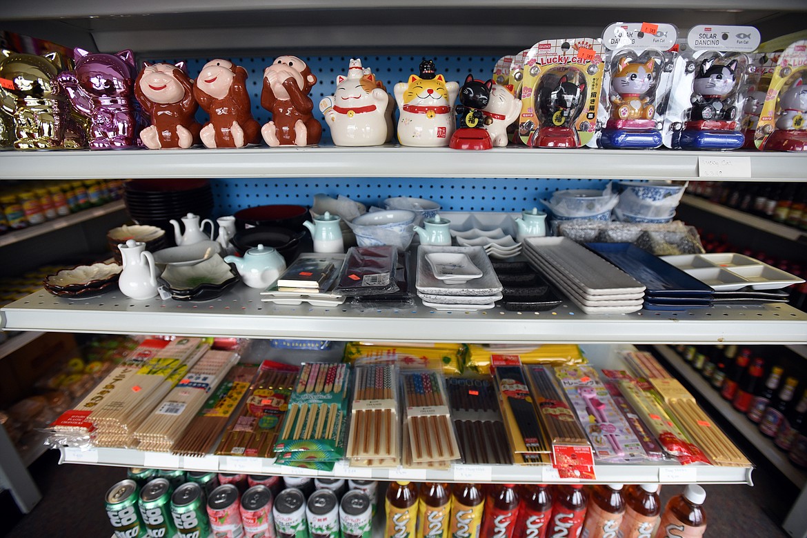 A collection of Asian favorites on display at the Mabuhey Oriental Market in Kalispell on Tuesday, July 3. (Brenda Ahearn/Daily Inter Lake)