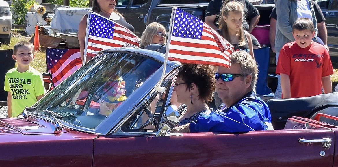 Classic cars such as this Mustang caught the eyes of the crowd during the Troy Independence Day Parade on July 4. (Ben Kibbey/The Western News)