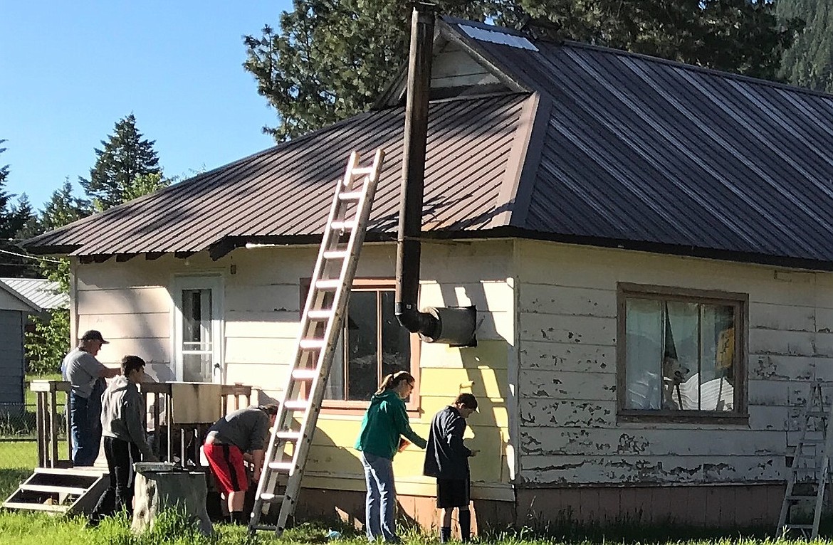 Members of the United Methodist Church and student BPA painted a home in Superior last week as part of a community project sponsored by the United Methodist Women. (Photo courtesy of the United Methodist Women)